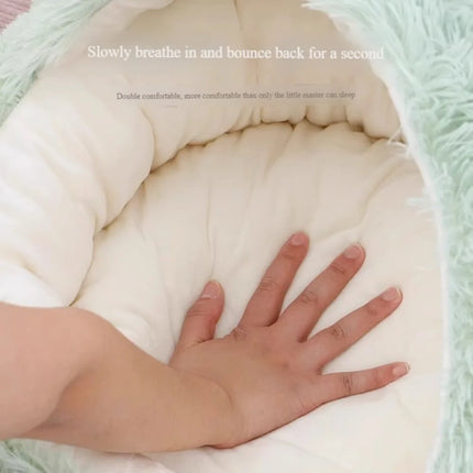 Cozy Anti Stress Cat Enclosure: Plush Round Sleep Bag for Ultimate Feline Comfort