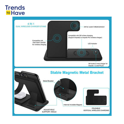 Fast-Charge 4-in-1" Wireless Charger Stand