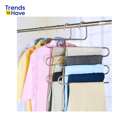 5 layers S Shape Stainless Steel Clothes Hangers